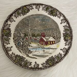 Johnson Brothers Red and Green Winter Friendly Village Plate